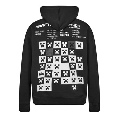 Black - Back - Lacoste Mens Minecraft Loose Hoodie