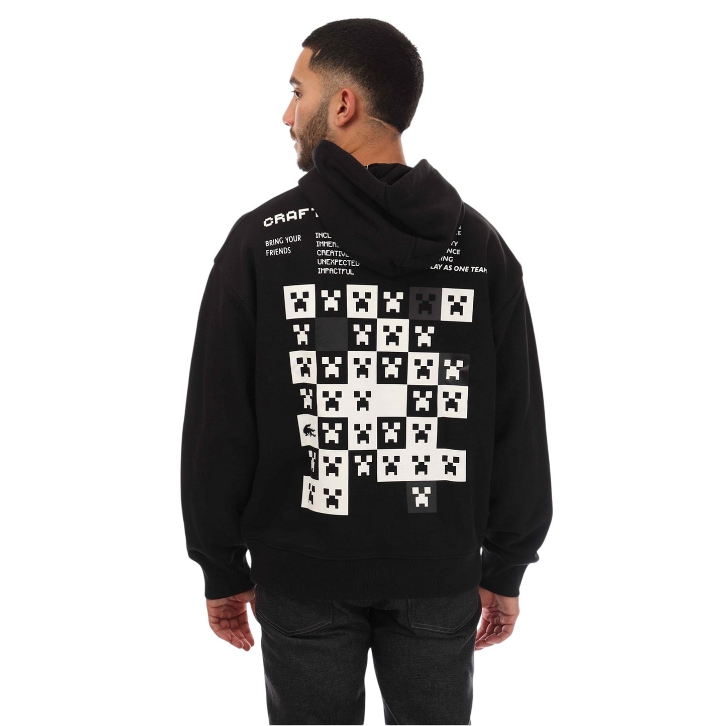 Black - Lifestyle - Lacoste Mens Minecraft Loose Hoodie