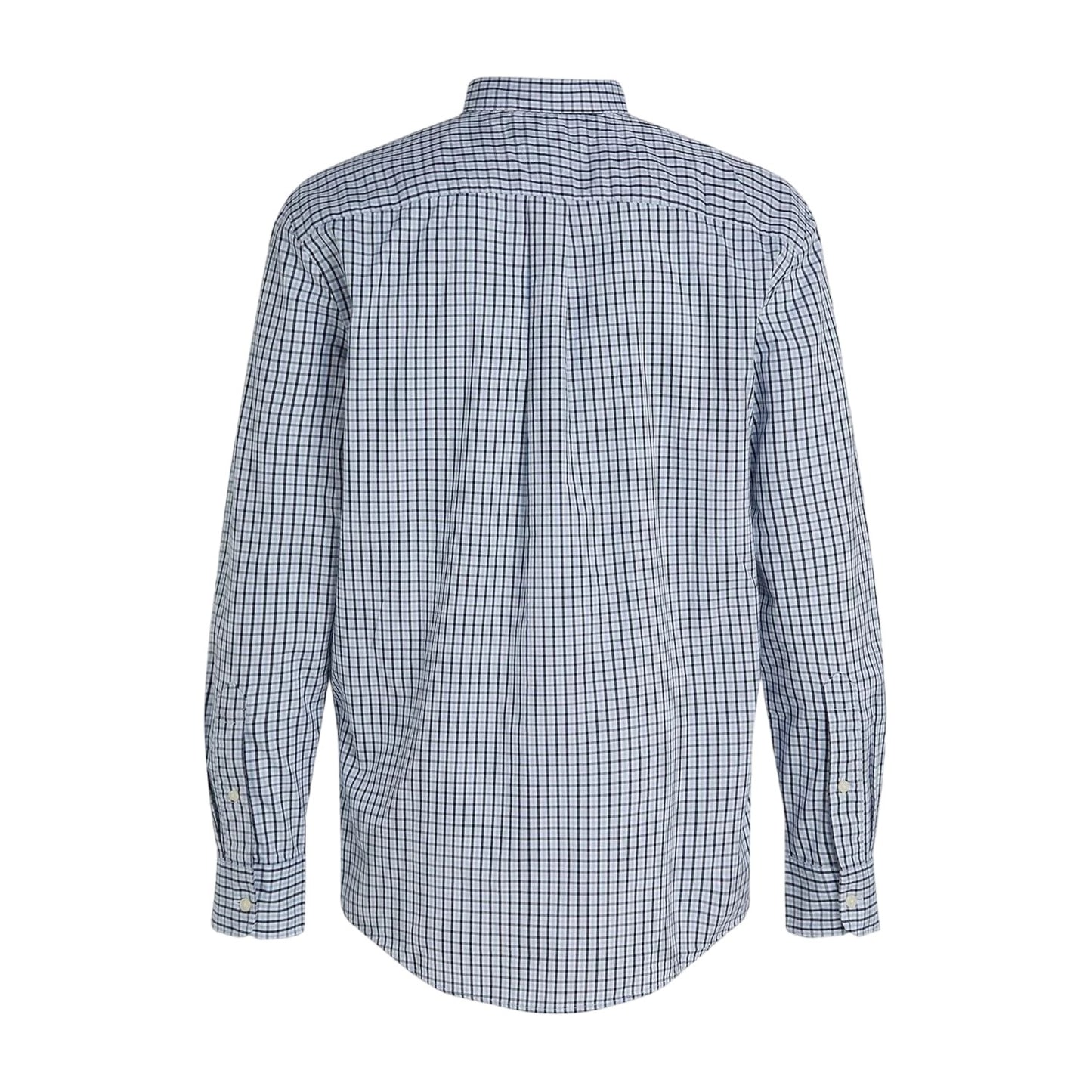 Sweet Blue - Back - Tommy Hilfiger Mens Checked Regular Long-Sleeved Shirt