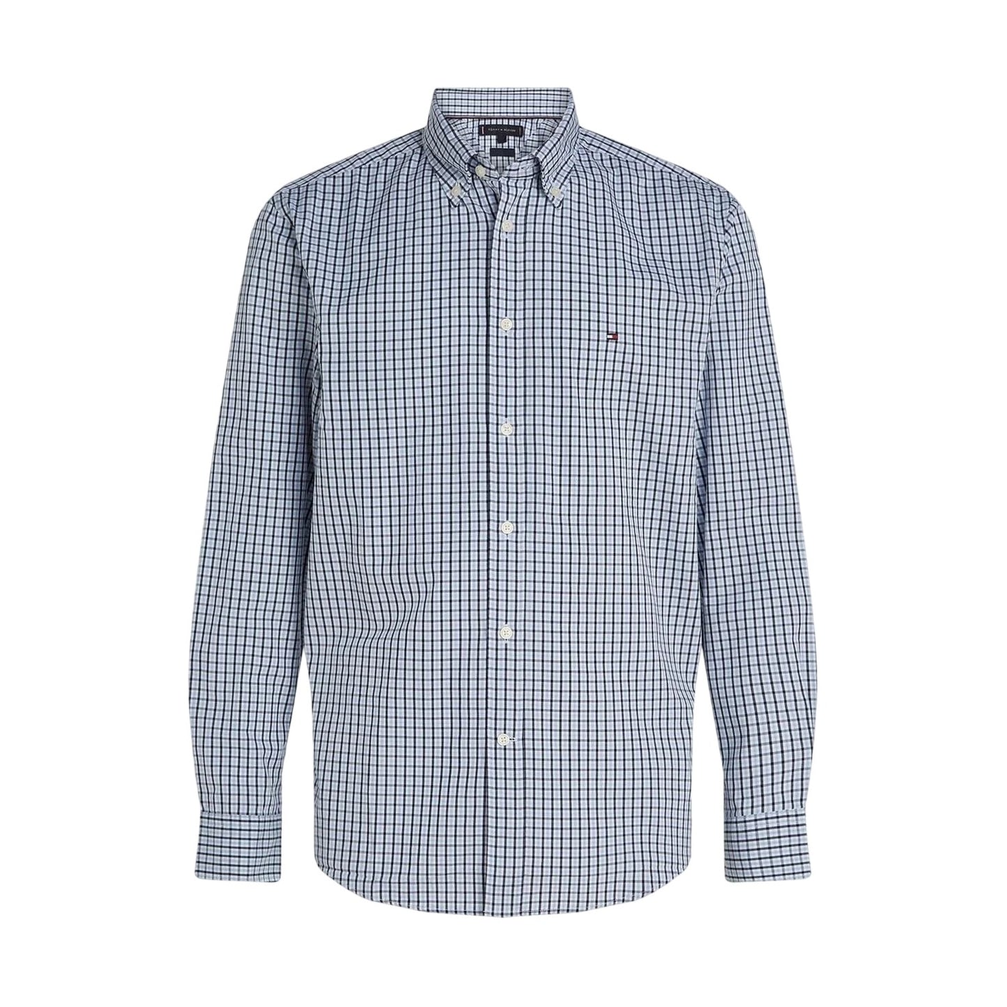 Sweet Blue - Front - Tommy Hilfiger Mens Checked Regular Long-Sleeved Shirt
