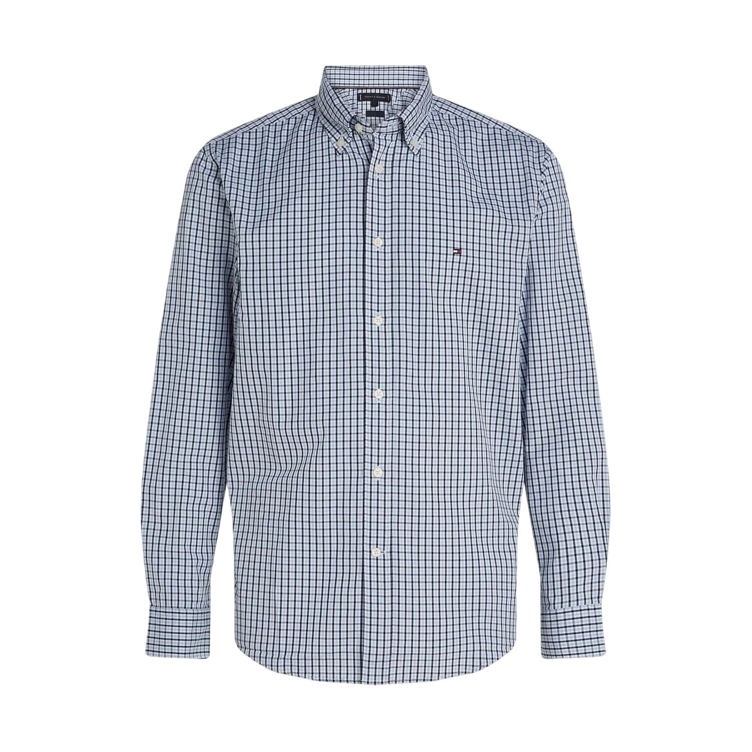 Sweet Blue - Front - Tommy Hilfiger Mens Checked Regular Long-Sleeved Shirt