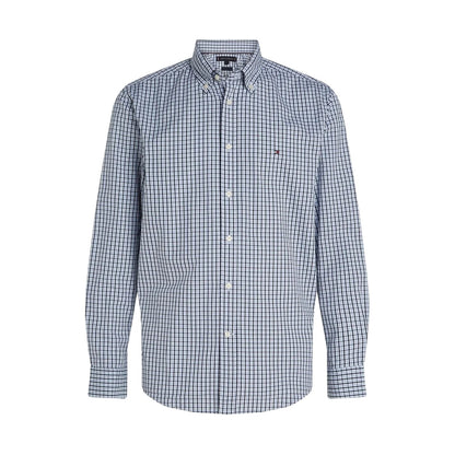 Sweet Blue - Front - Tommy Hilfiger Mens Checked Regular Long-Sleeved Shirt