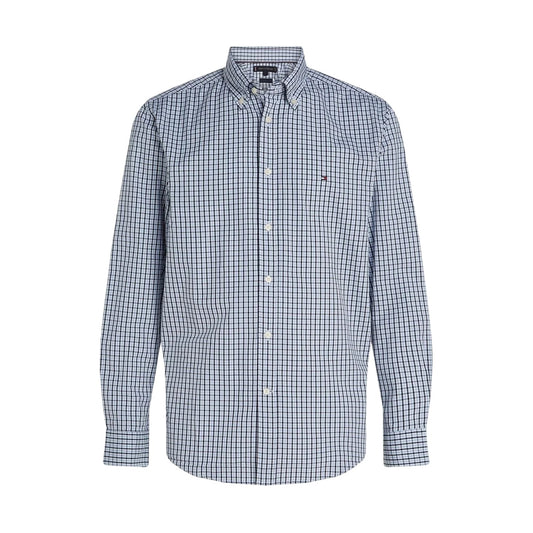 Sweet Blue - Front - Tommy Hilfiger Mens Checked Regular Long-Sleeved Shirt