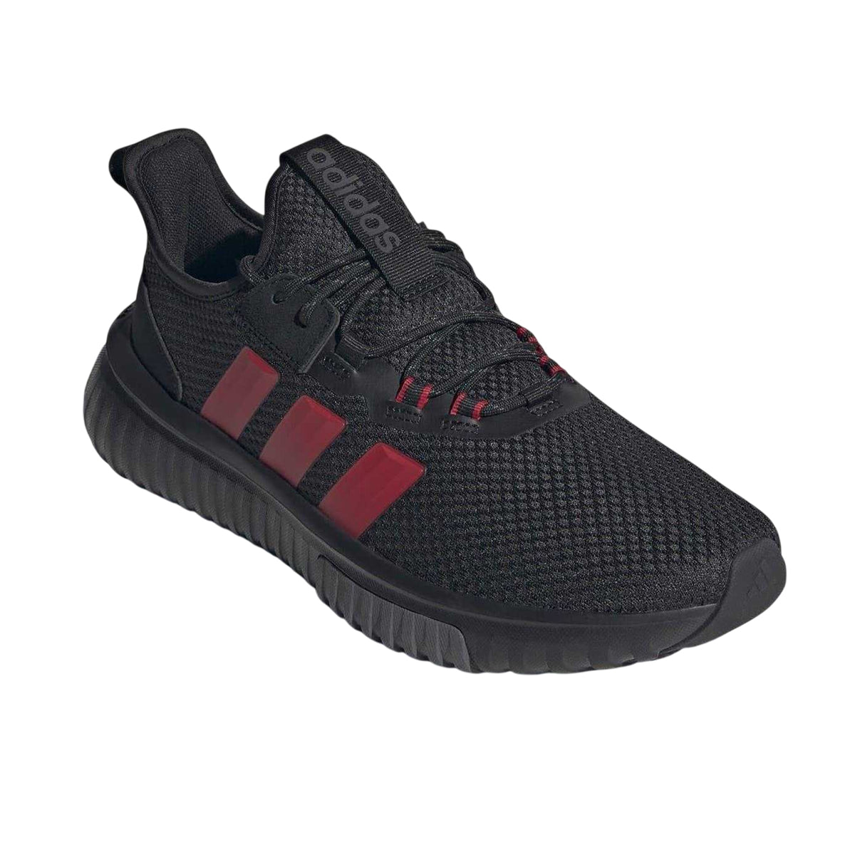 Charcoal-Red - Pack Shot - Adidas Mens Kaptir 4.0 Leather Trainers