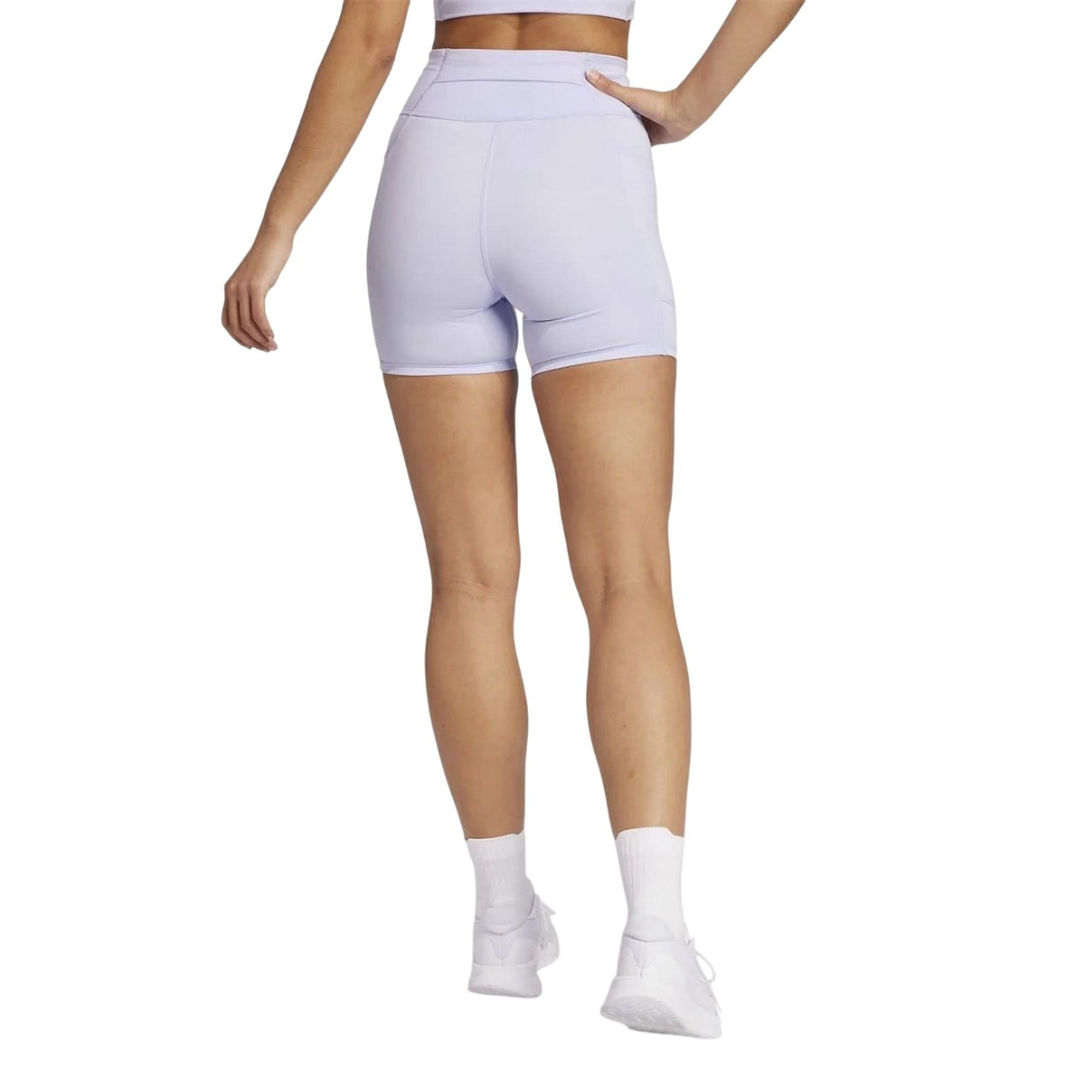 Light Purple - Back - Adidas Womens-Ladies Own The Run Legging Shorts