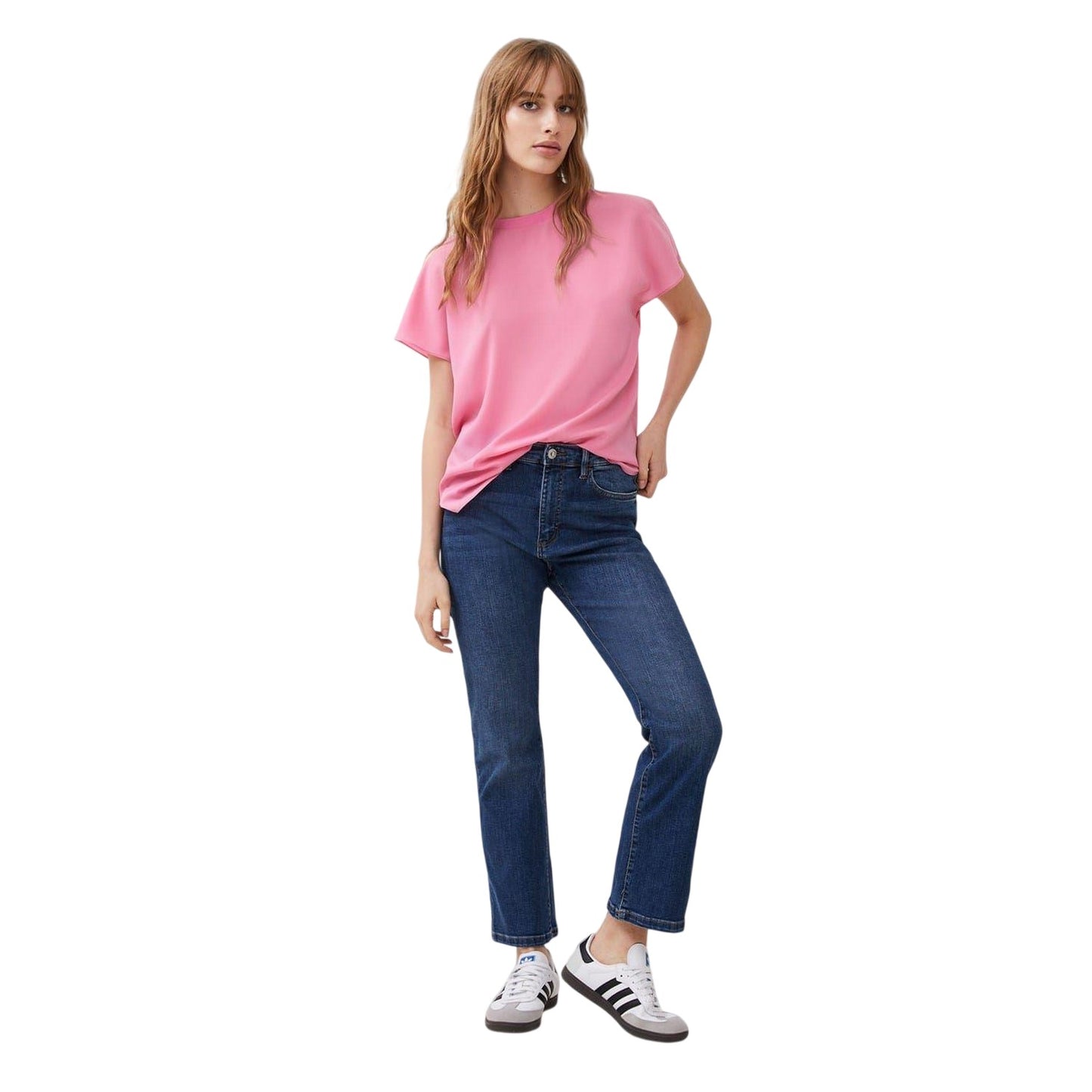 Pink - Side - French Connection Womens-Ladies Crew Neck Regular T-Shirt