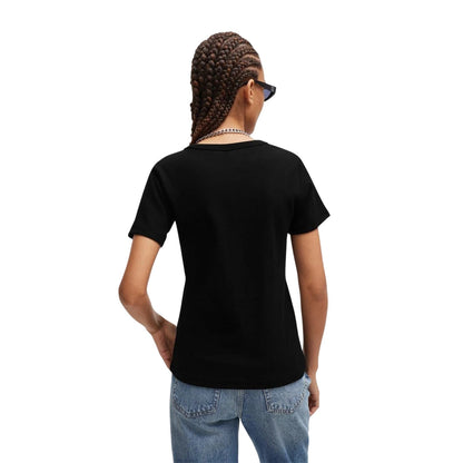 Black - Back - Hugo Womens-Ladies Embroidered Logo Regular T-Shirt