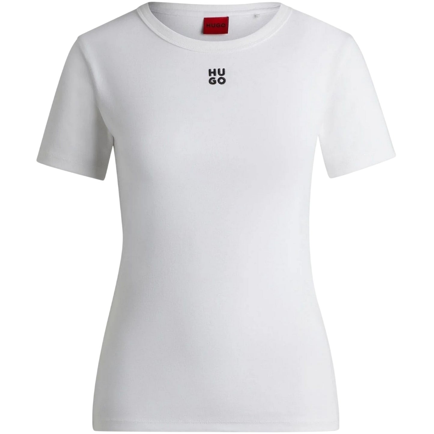 White - Front - Hugo Womens-Ladies Embroidered Logo Regular T-Shirt