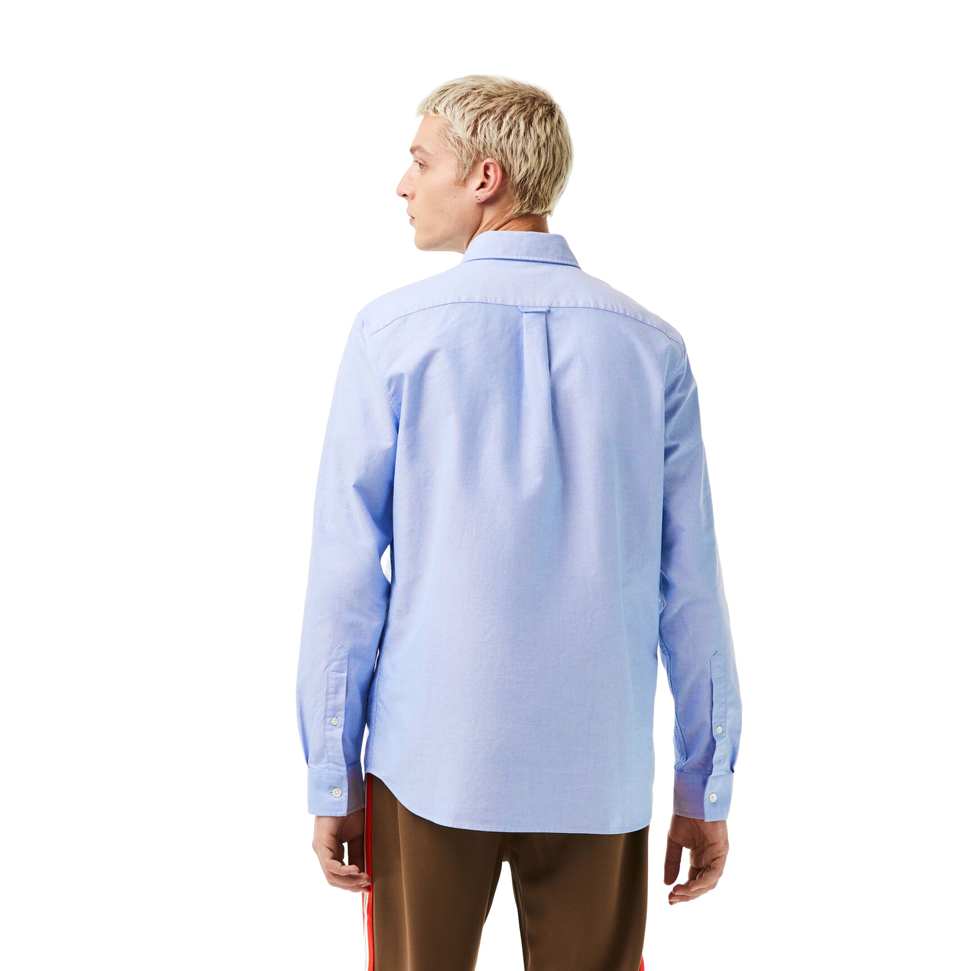 Blue - Back - Lacoste Mens Oxford Cotton Regular Shirt