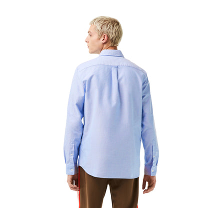 Blue - Back - Lacoste Mens Oxford Cotton Regular Shirt
