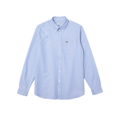 Blue - Front - Lacoste Mens Oxford Cotton Regular Shirt