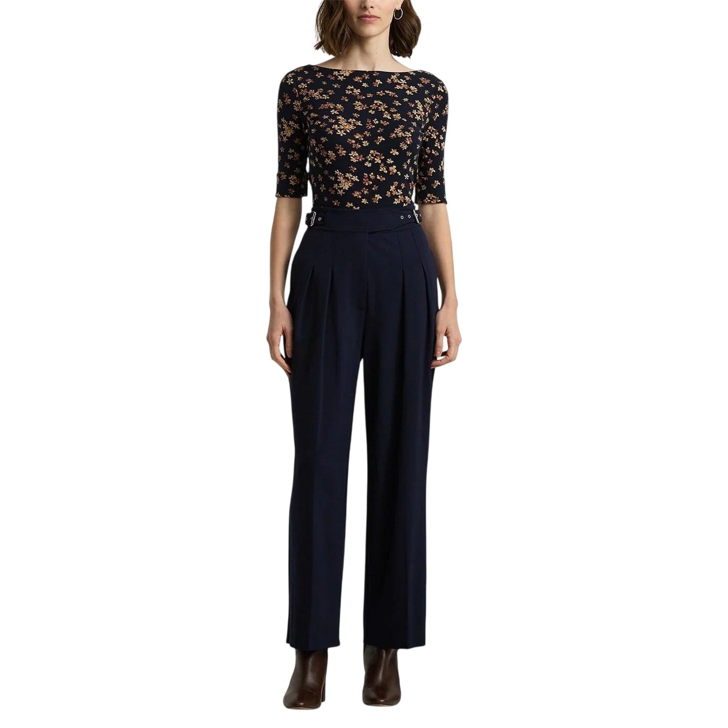 Navy - Lifestyle - Ralph Lauren Womens-Ladies Floral Slim T-Shirt