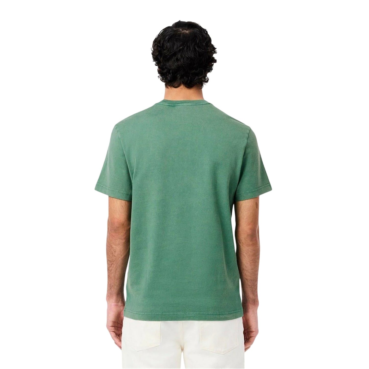 Green - Back - Lacoste Mens Logo Crew Neck Regular T-Shirt