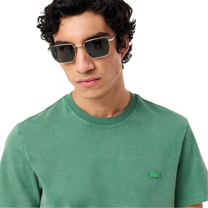 Green - Lifestyle - Lacoste Mens Logo Crew Neck Regular T-Shirt