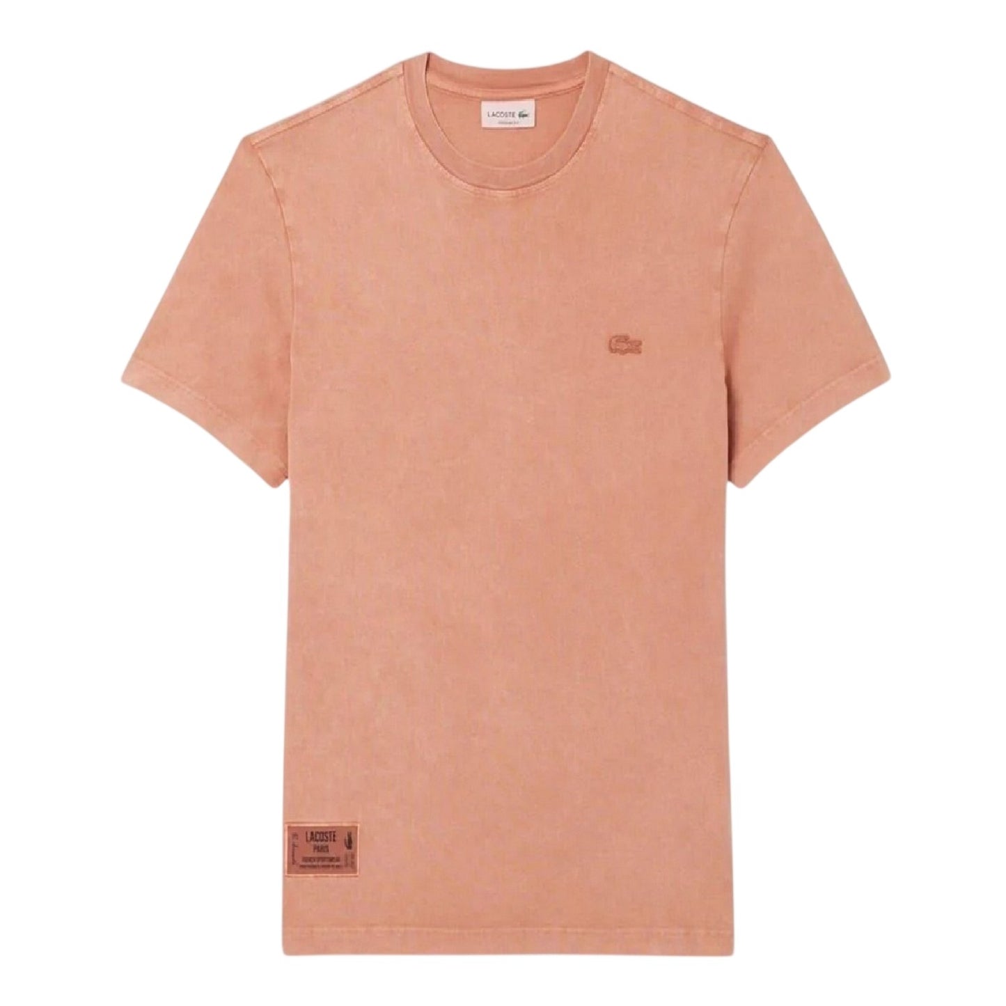 Latte - Front - Lacoste Mens Logo Crew Neck Regular T-Shirt