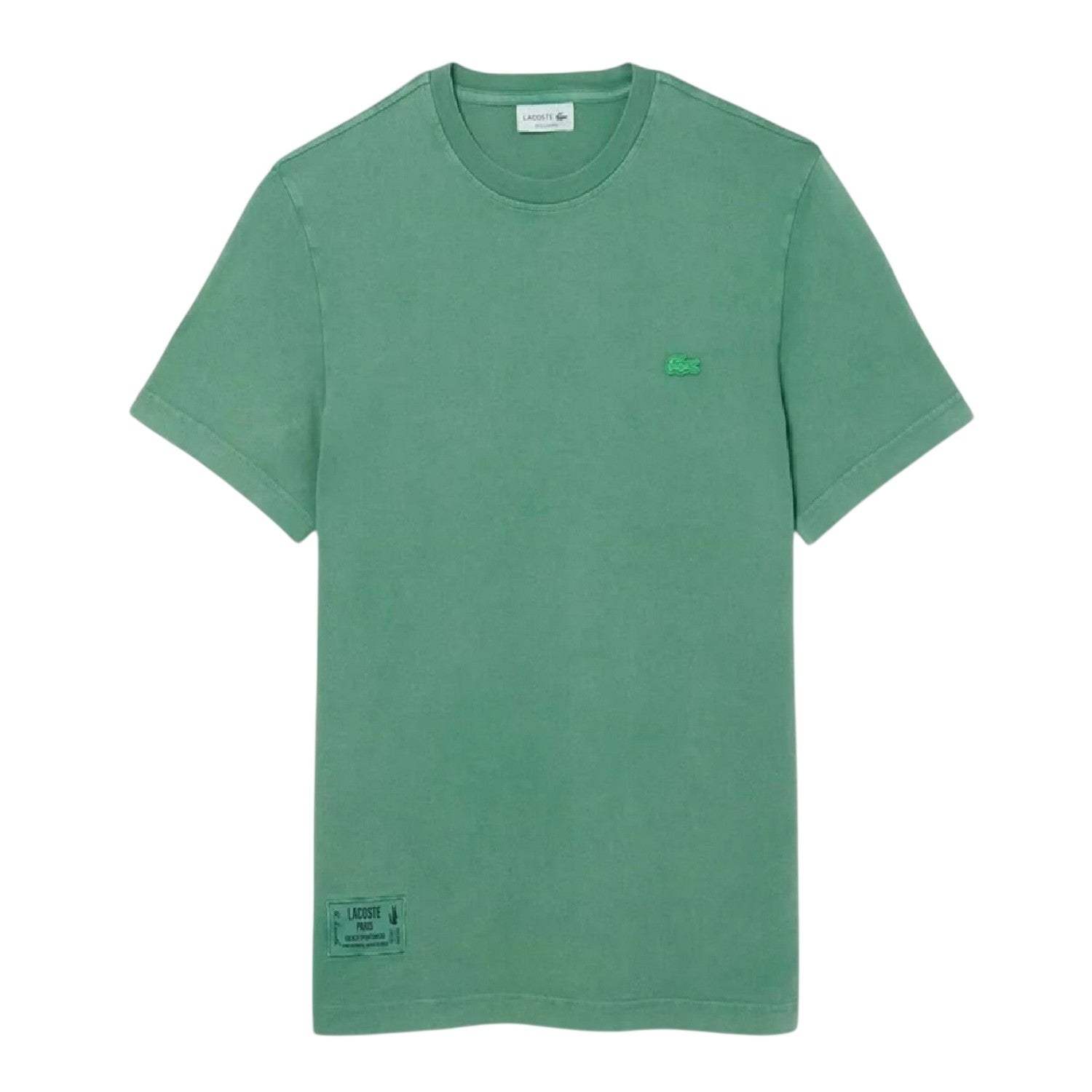 Green - Front - Lacoste Mens Logo Crew Neck Regular T-Shirt