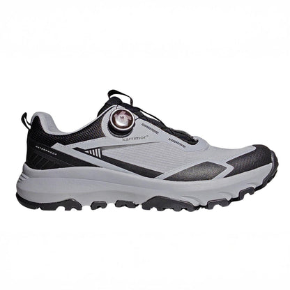 Black-Grey - Front - Karrimor Mens Aspect Leather Low Cut Waterproof Hiking Shoes