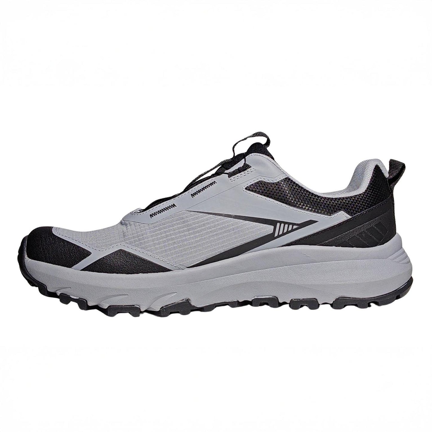 Black-Grey - Side - Karrimor Mens Aspect Leather Low Cut Waterproof Hiking Shoes