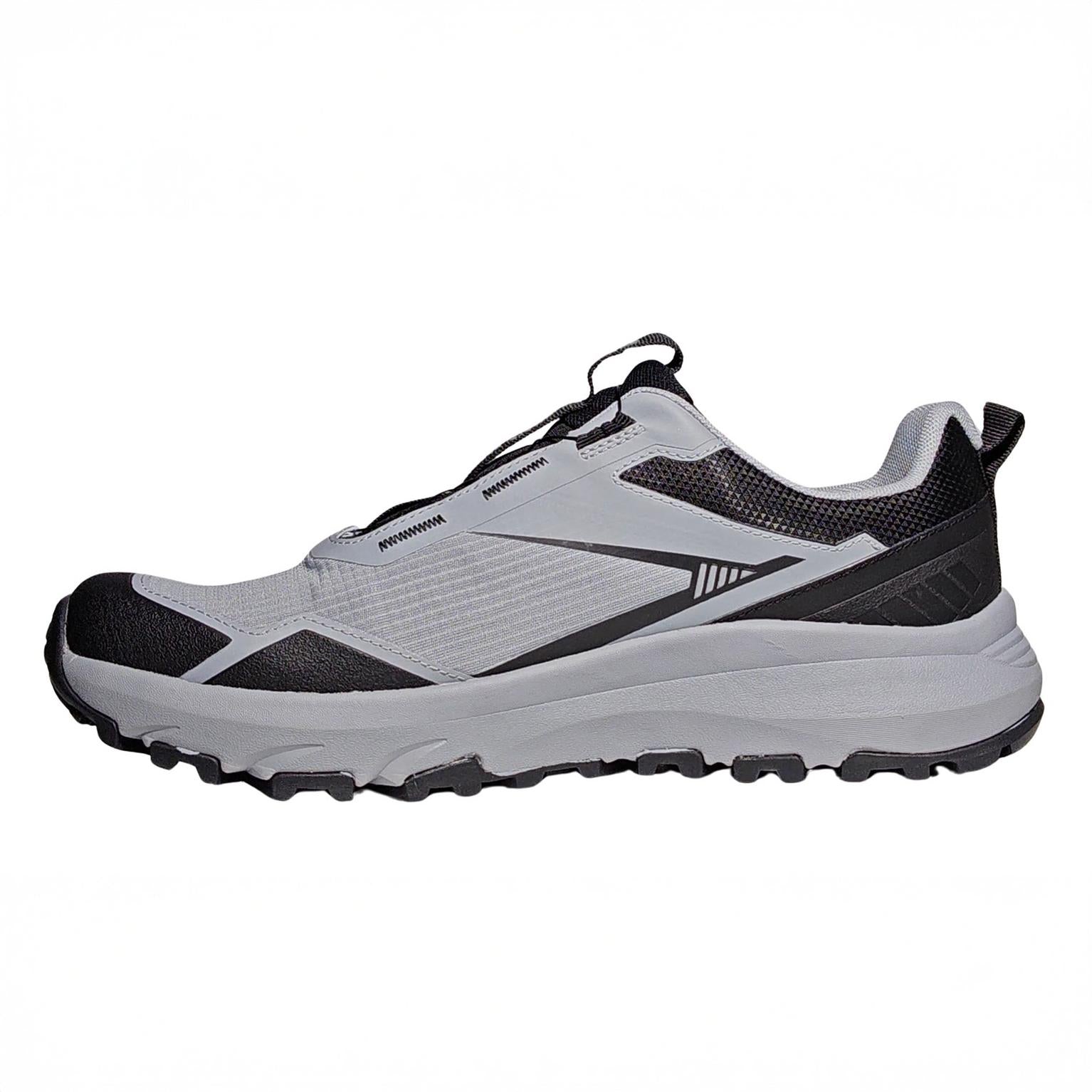 Black-Grey - Side - Karrimor Mens Aspect Leather Low Cut Waterproof Hiking Shoes