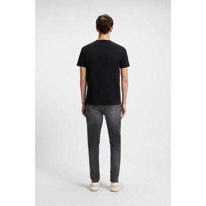 Black - Side - Boss Mens Thinking 1 Signature Logo Regular T-Shirt