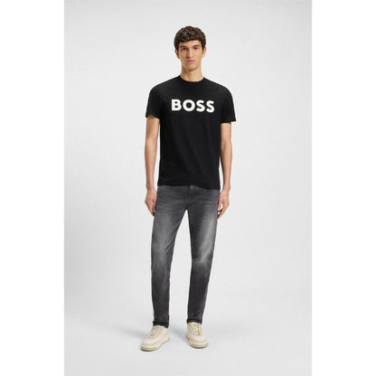 Black - Lifestyle - Boss Mens Thinking 1 Signature Logo Regular T-Shirt