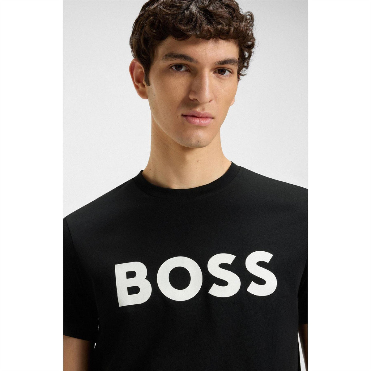Black - Pack Shot - Boss Mens Thinking 1 Signature Logo Regular T-Shirt