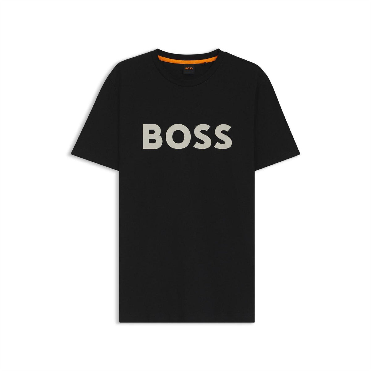 Black - Front - Boss Mens Thinking 1 Signature Logo Regular T-Shirt