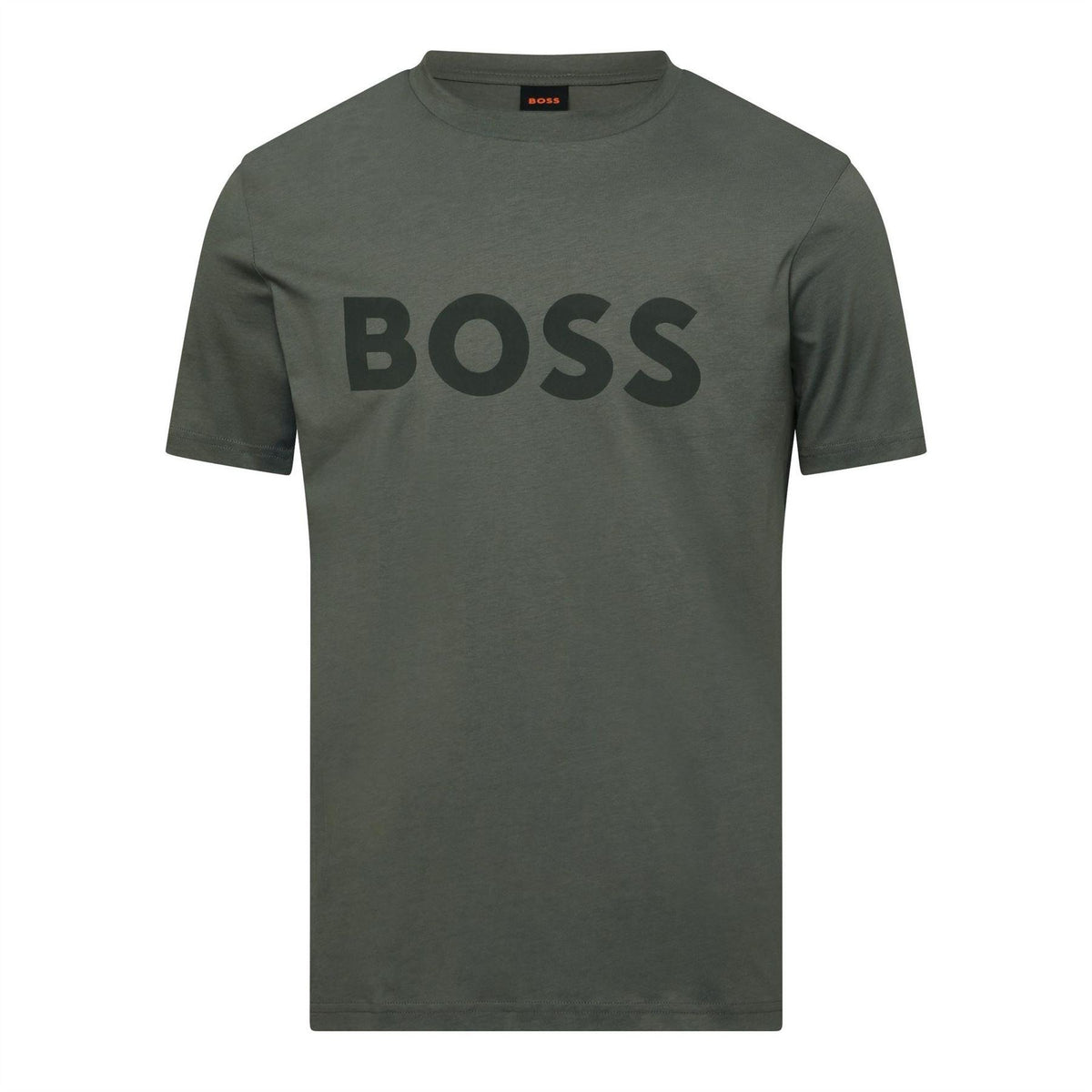 Dark Grey - Front - Boss Mens Thinking 1 Signature Logo Regular T-Shirt