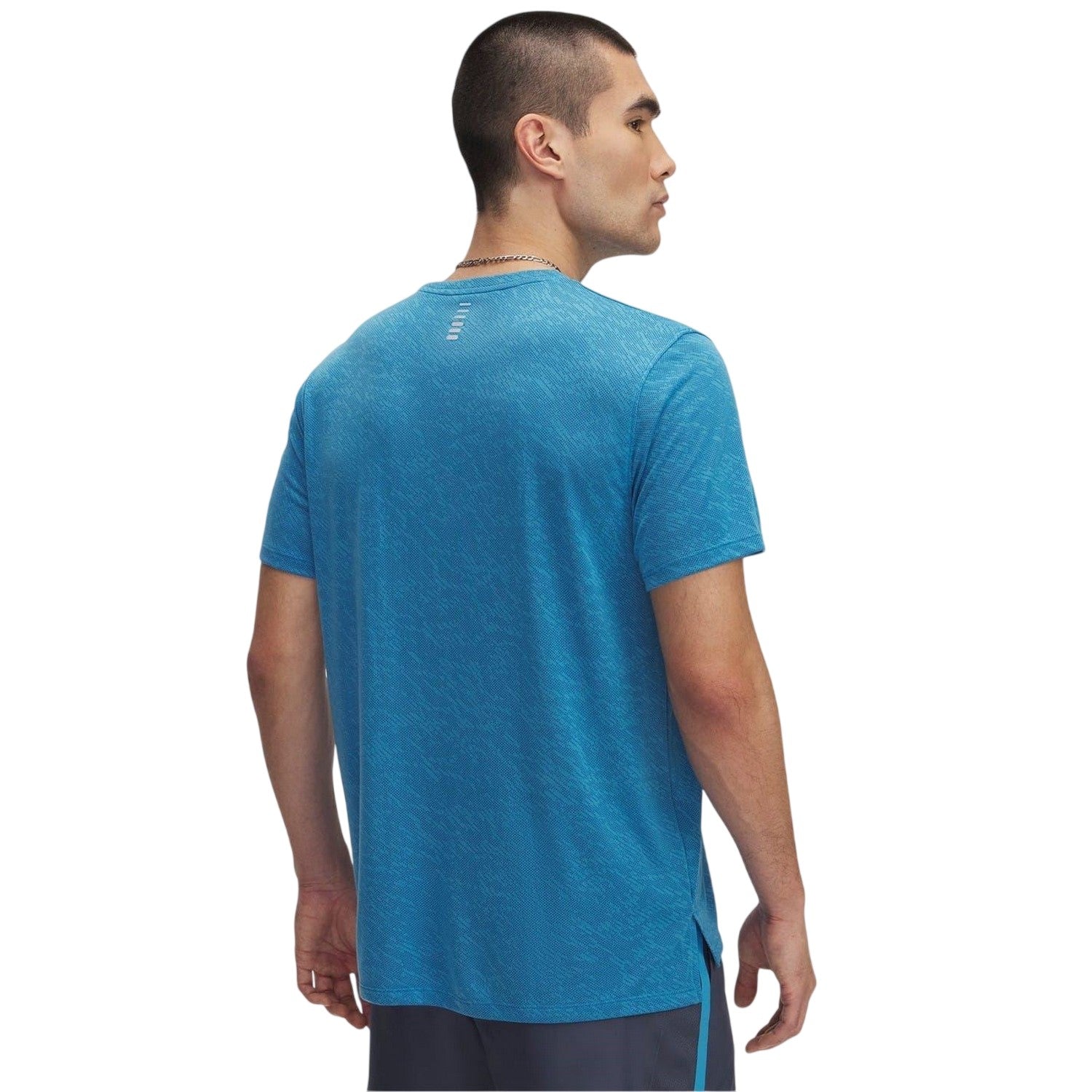 Blue - Back - Under Armour Mens Launch Camo Regular Running T-Shirt