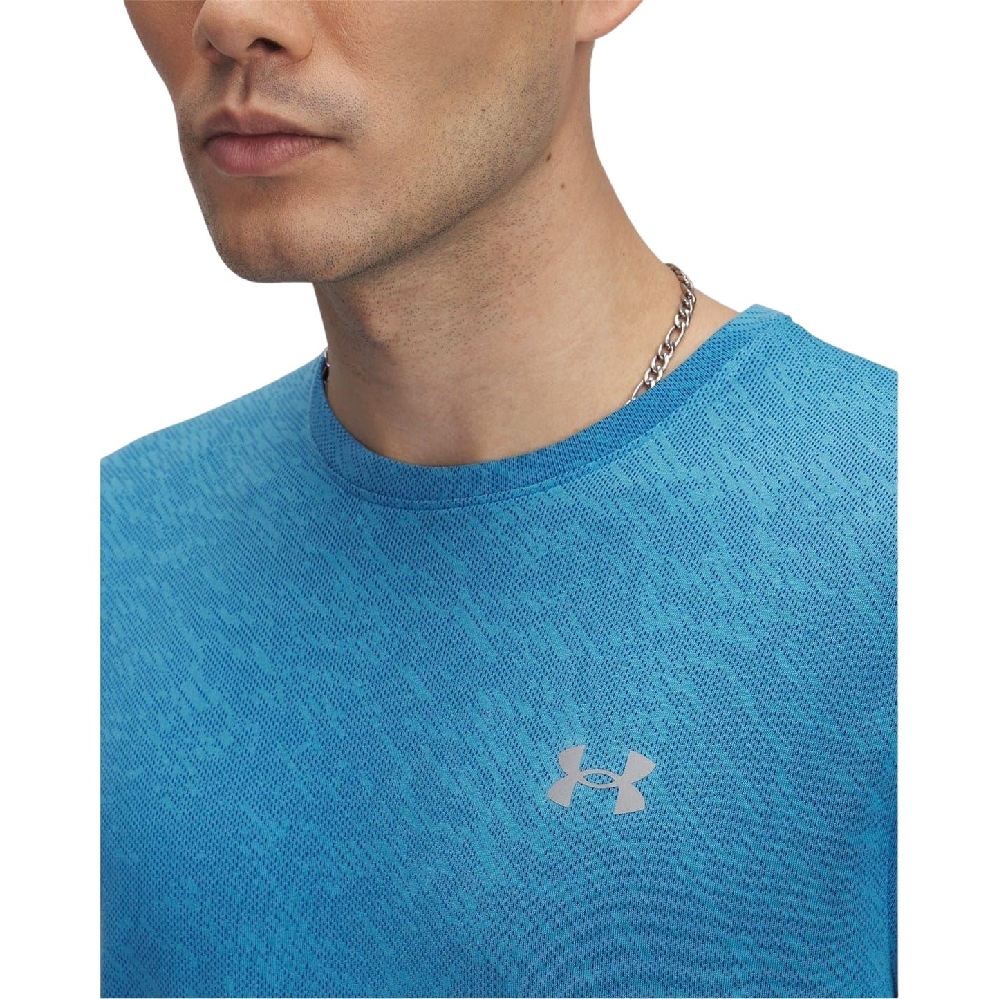 Blue - Side - Under Armour Mens Launch Camo Regular Running T-Shirt