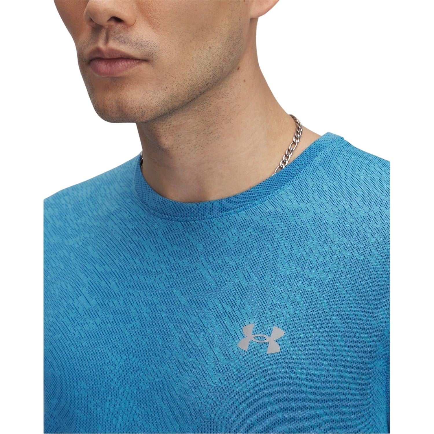 Blue - Side - Under Armour Mens Launch Camo Regular Running T-Shirt