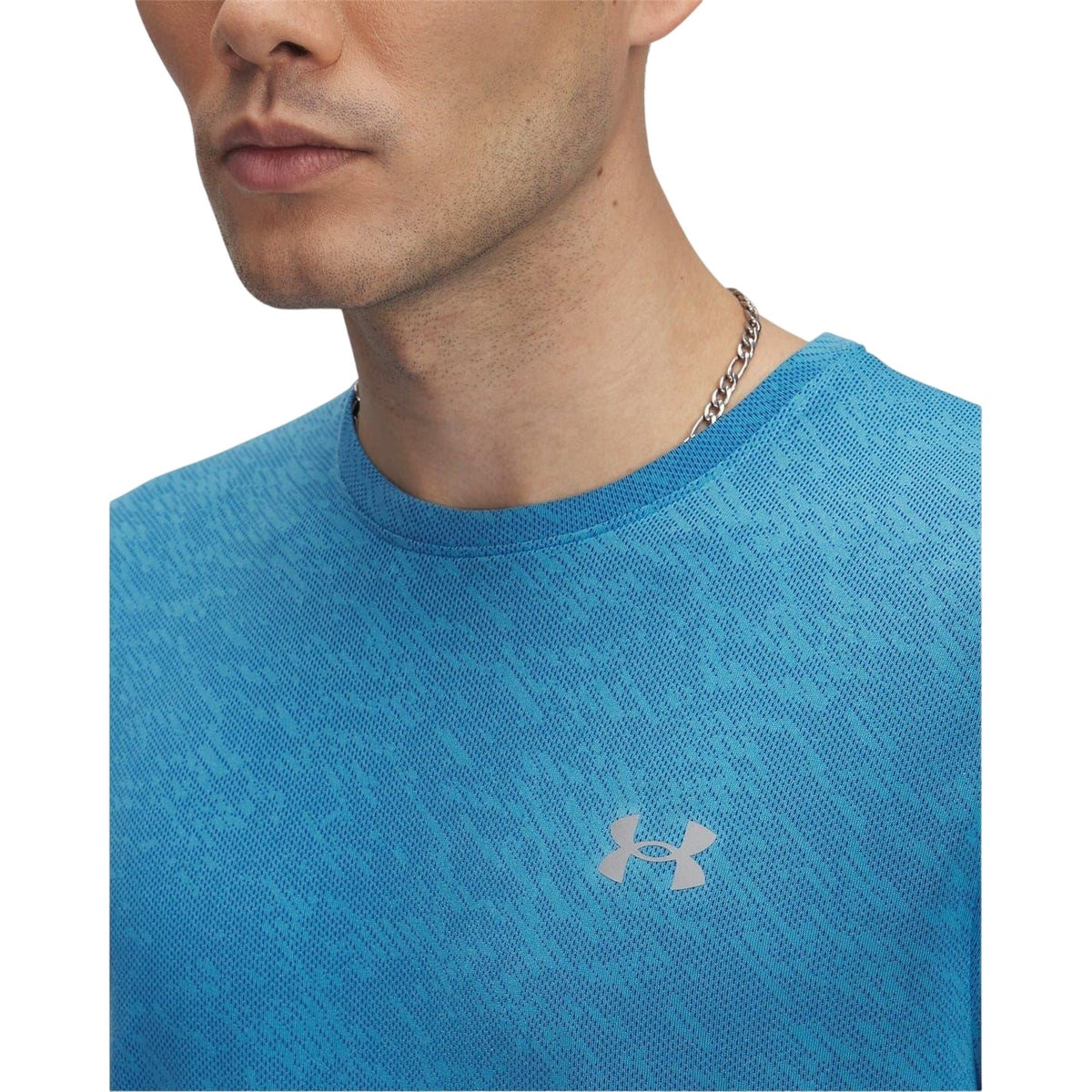 Blue - Side - Under Armour Mens Launch Camo Regular Running T-Shirt