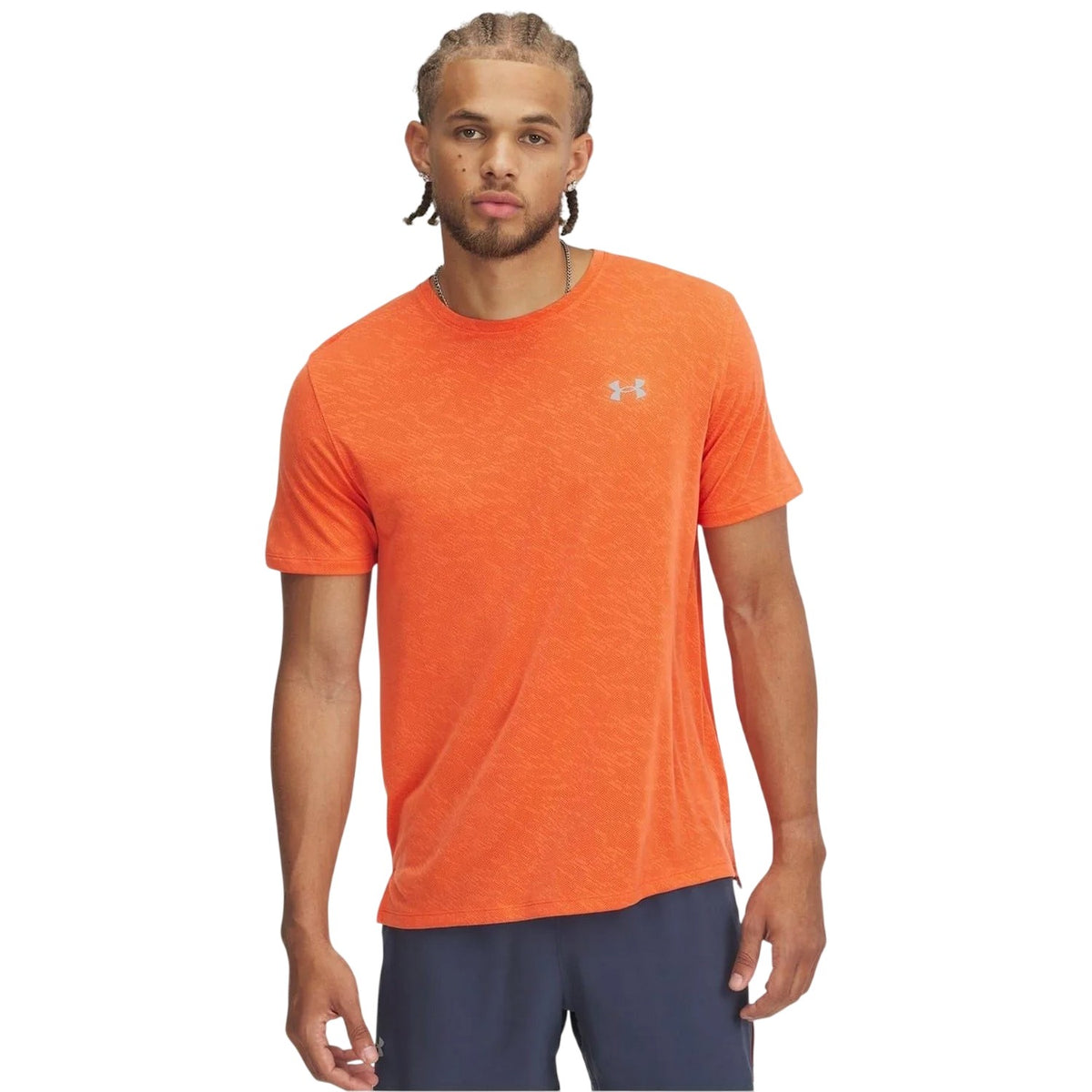 Orange - Front - Under Armour Mens Launch Camo Regular Running T-Shirt