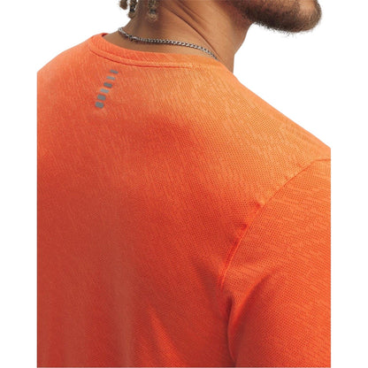 Orange - Side - Under Armour Mens Launch Camo Regular Running T-Shirt