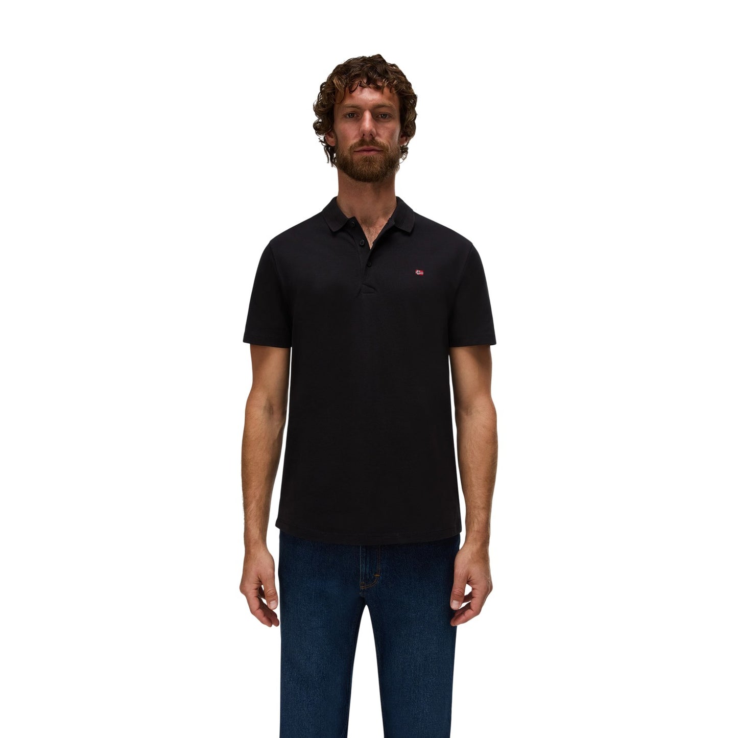 Black - Side - Napapijri Mens Regular Polo Shirt