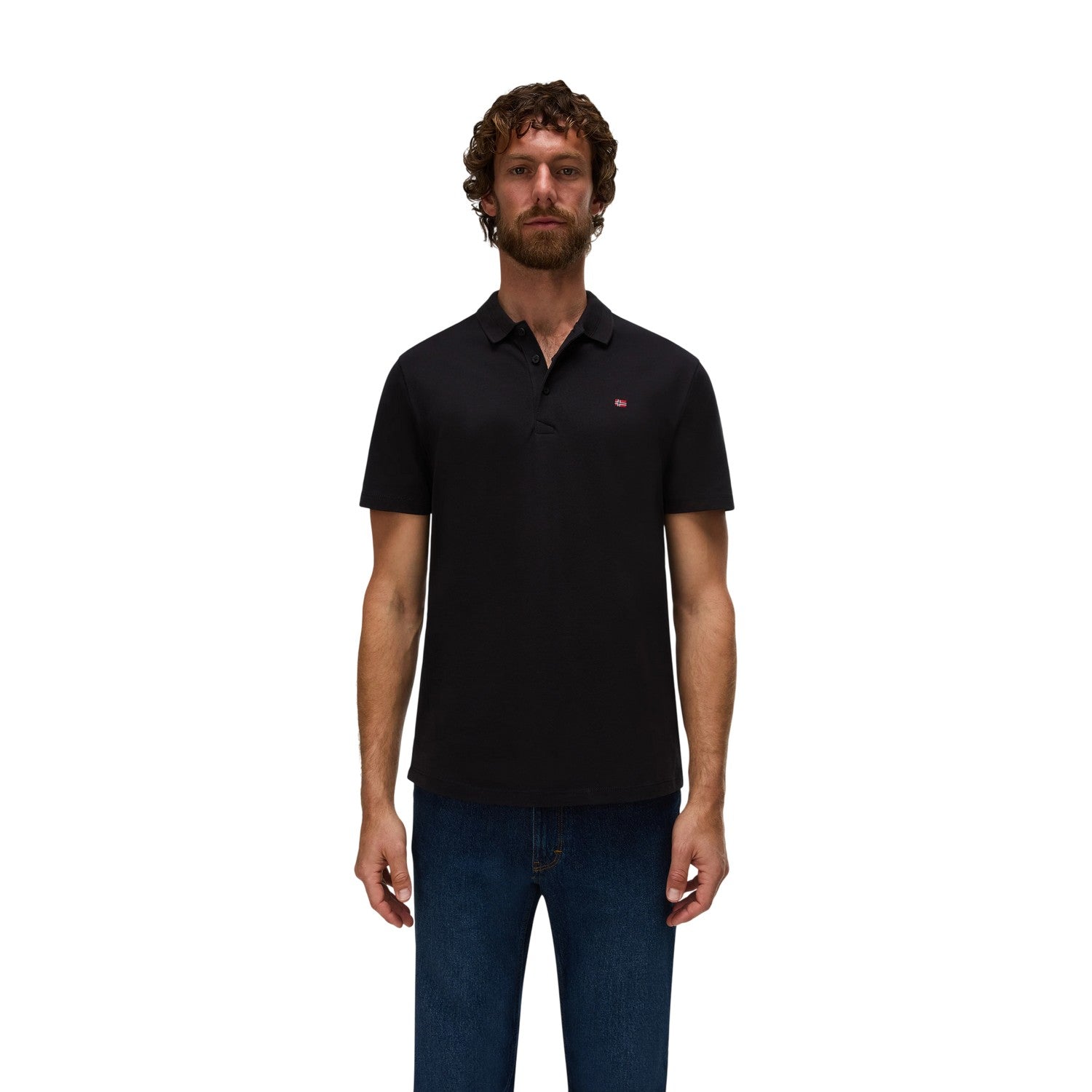 Black - Side - Napapijri Mens Regular Polo Shirt