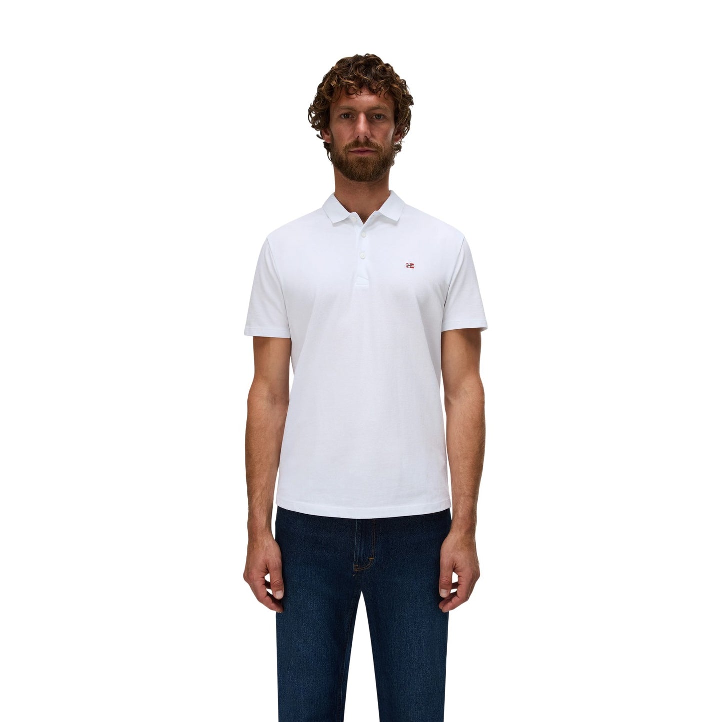 Bright White - Side - Napapijri Mens Regular Polo Shirt