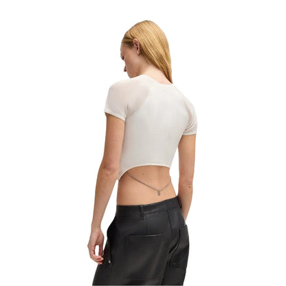 Natural - Back - Hugo Womens-Ladies Slevetta Slim Raglan T-Shirt