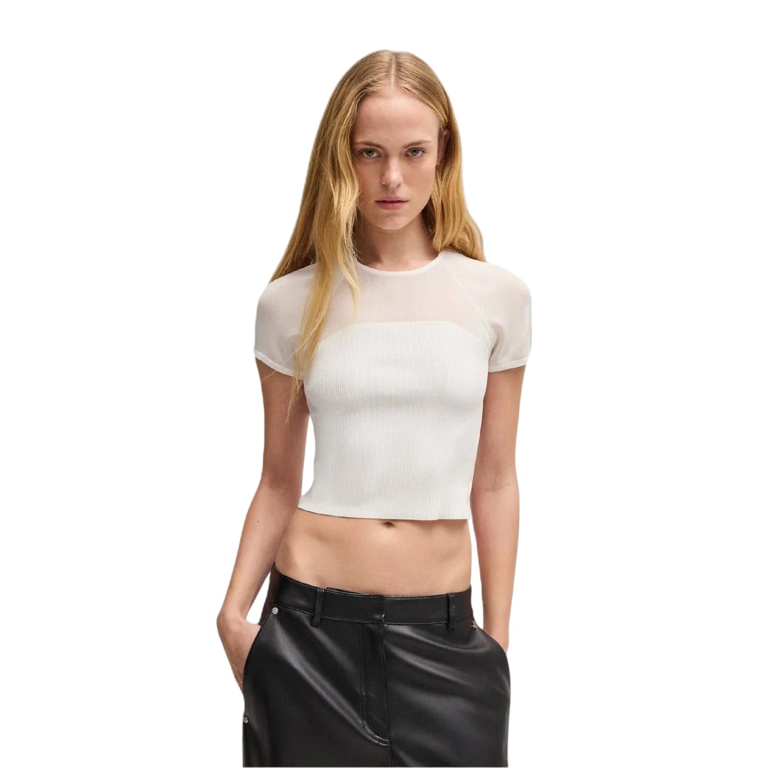 Natural - Lifestyle - Hugo Womens-Ladies Slevetta Slim Raglan T-Shirt