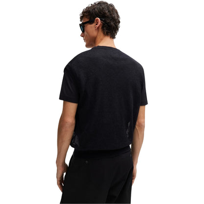 Black - Back - Boss Mens Lucid Crew Neck T-Shirt
