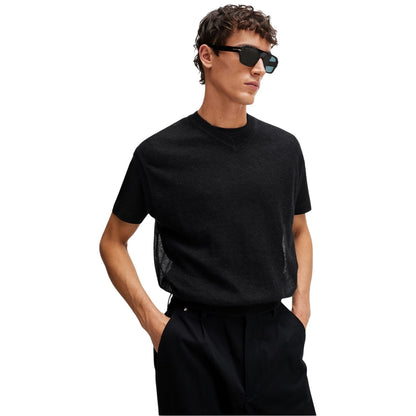 Black - Lifestyle - Boss Mens Lucid Crew Neck T-Shirt