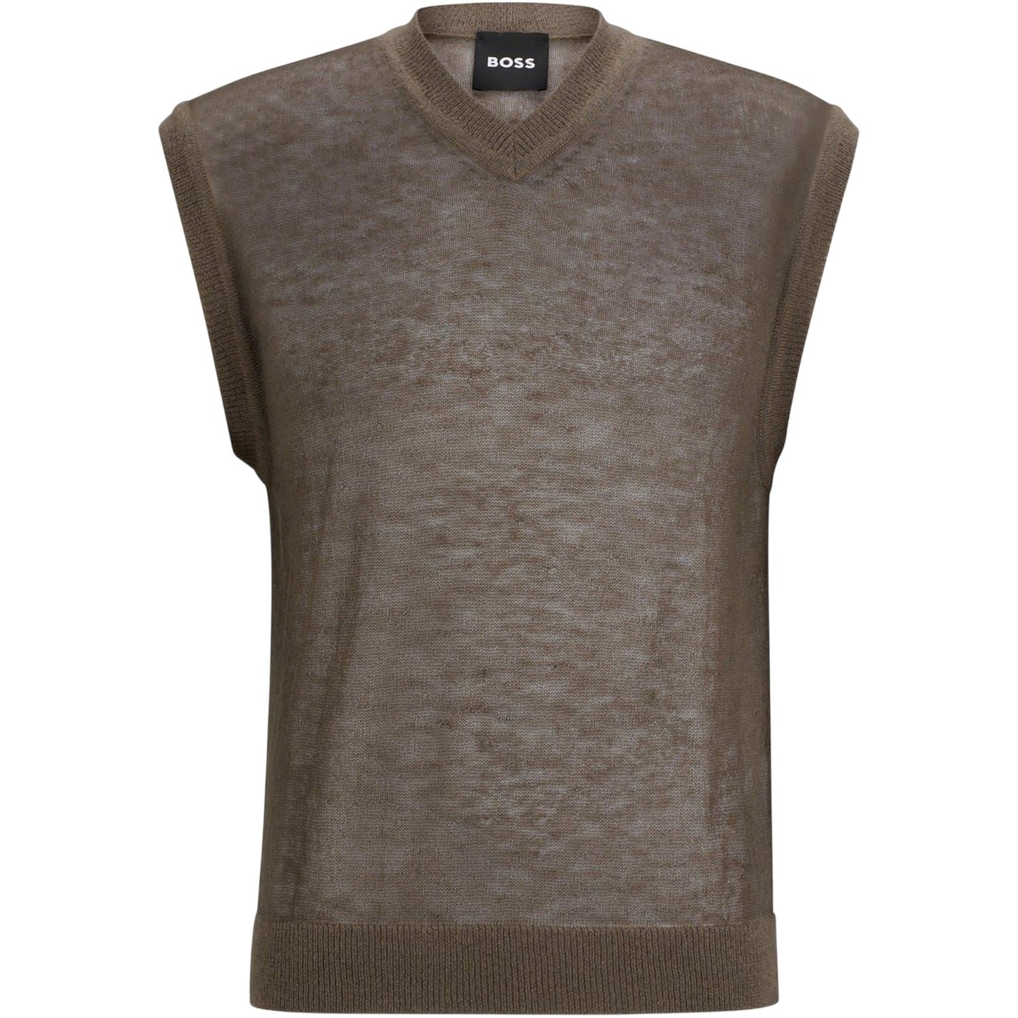 Beige - Front - Boss Mens Lucid Crew Neck T-Shirt
