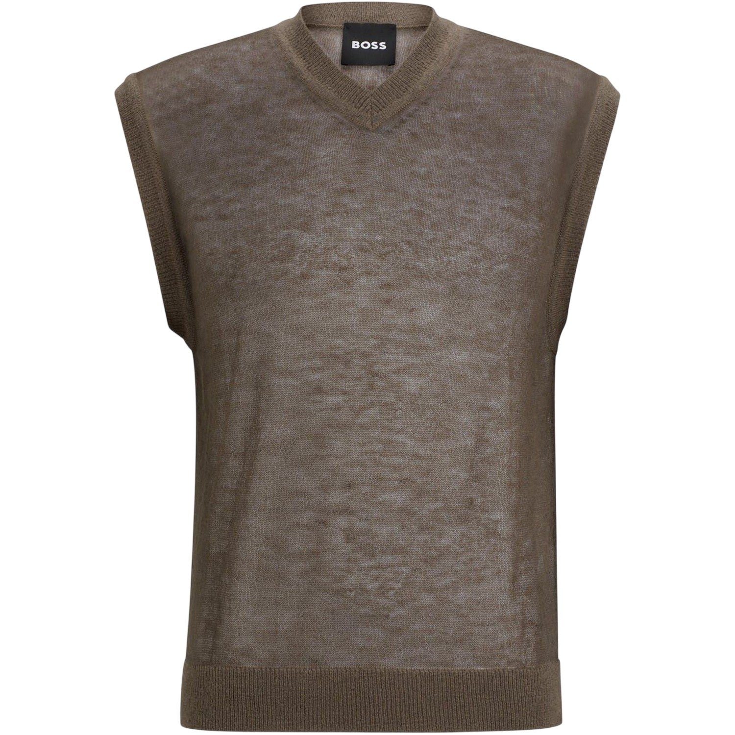 Beige - Front - Boss Mens Lucid Crew Neck T-Shirt
