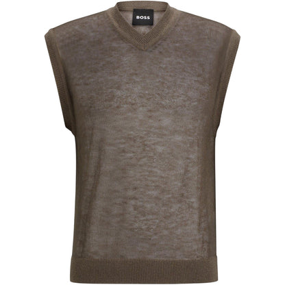 Beige - Front - Boss Mens Lucid Crew Neck T-Shirt