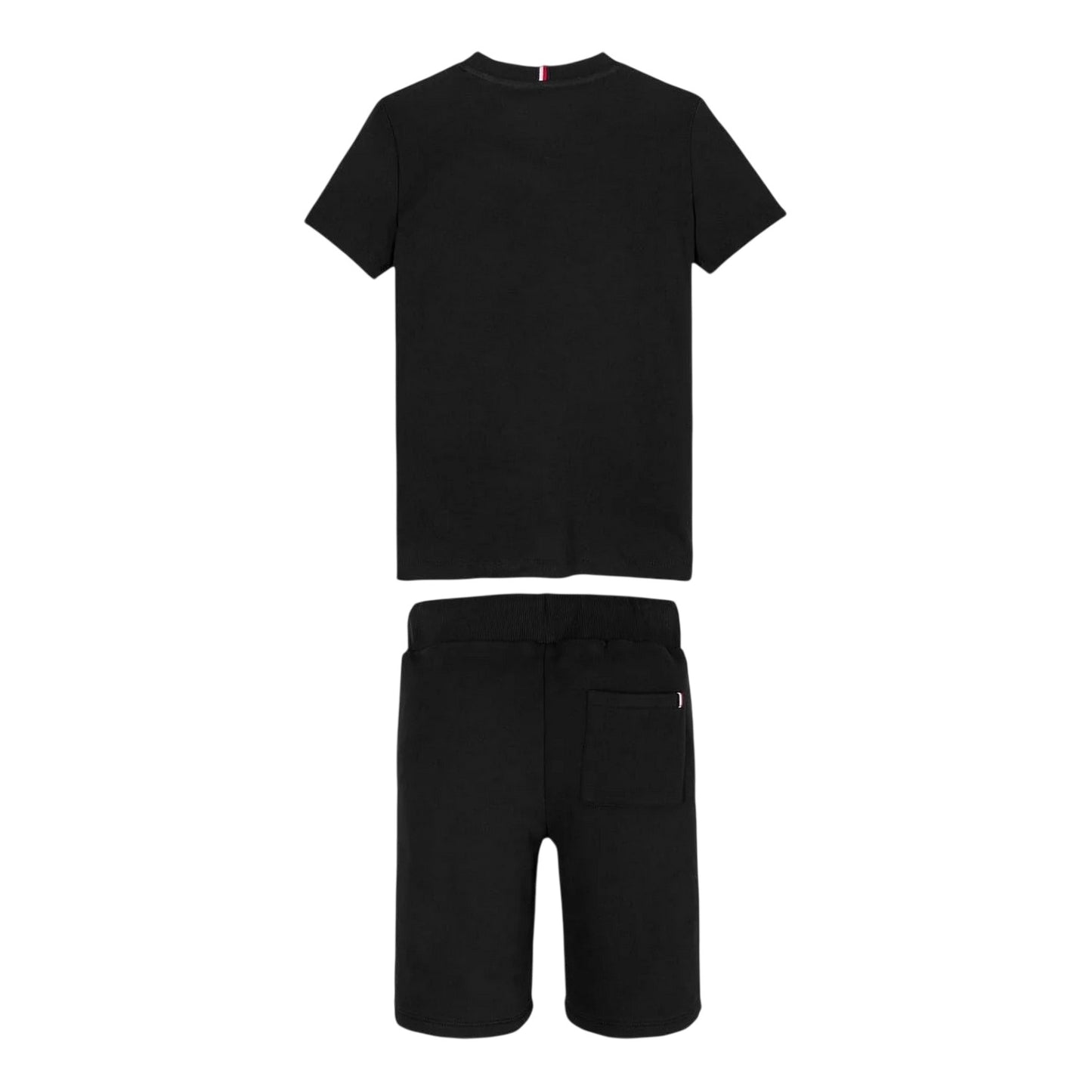 Black - Back - Tommy Hilfiger Boys Lettering T-Shirt & Shorts Set