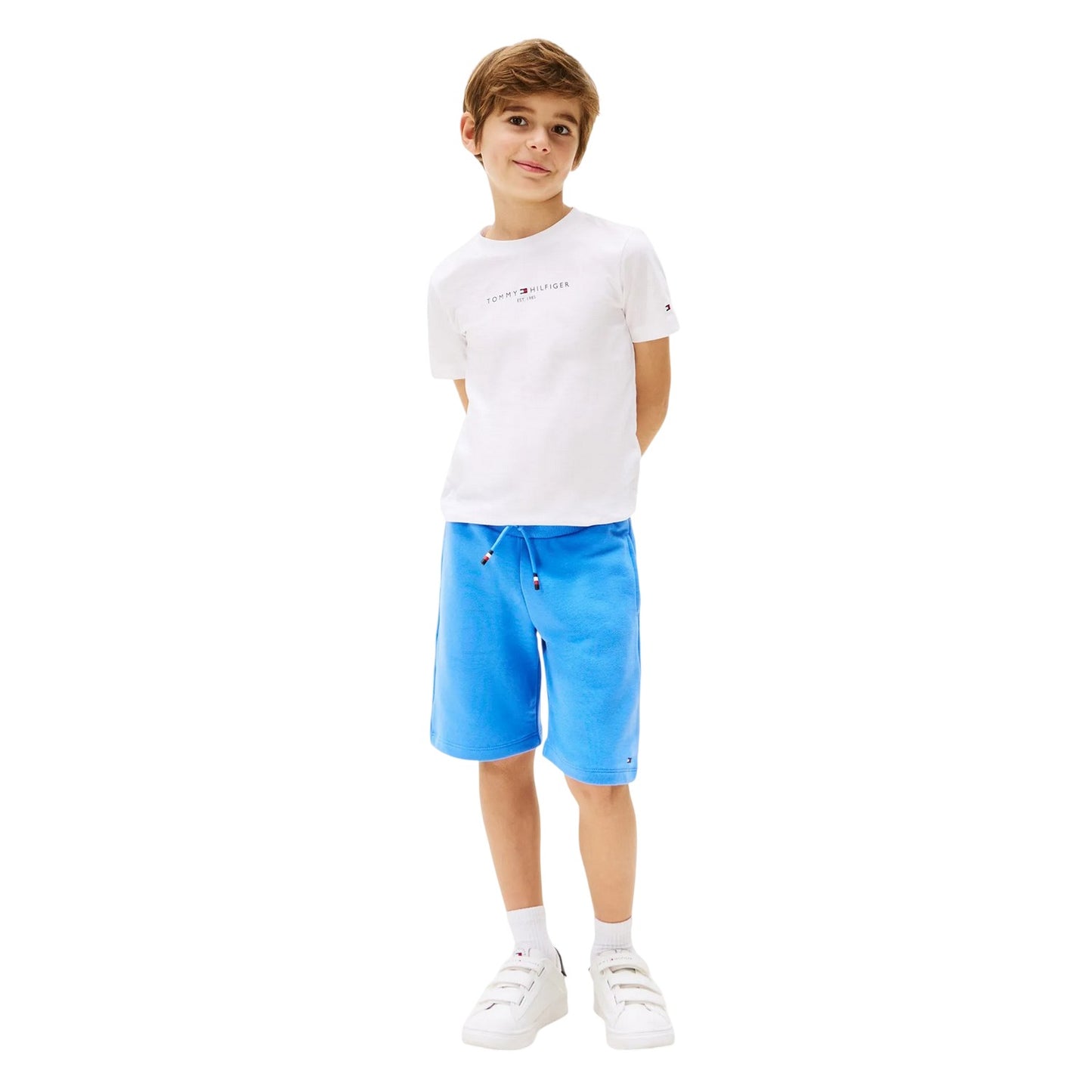 White-Blue - Lifestyle - Tommy Hilfiger Boys Lettering T-Shirt & Shorts Set