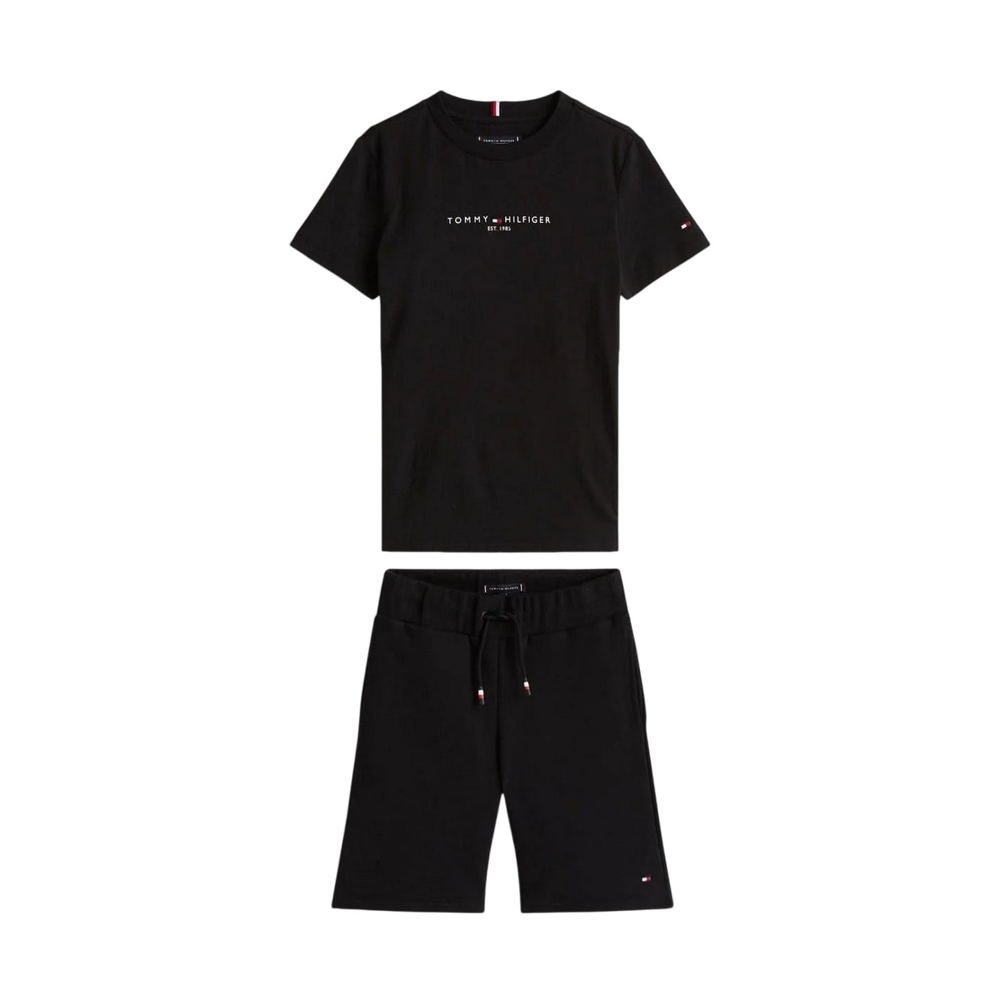 Black - Front - Tommy Hilfiger Boys Lettering T-Shirt & Shorts Set
