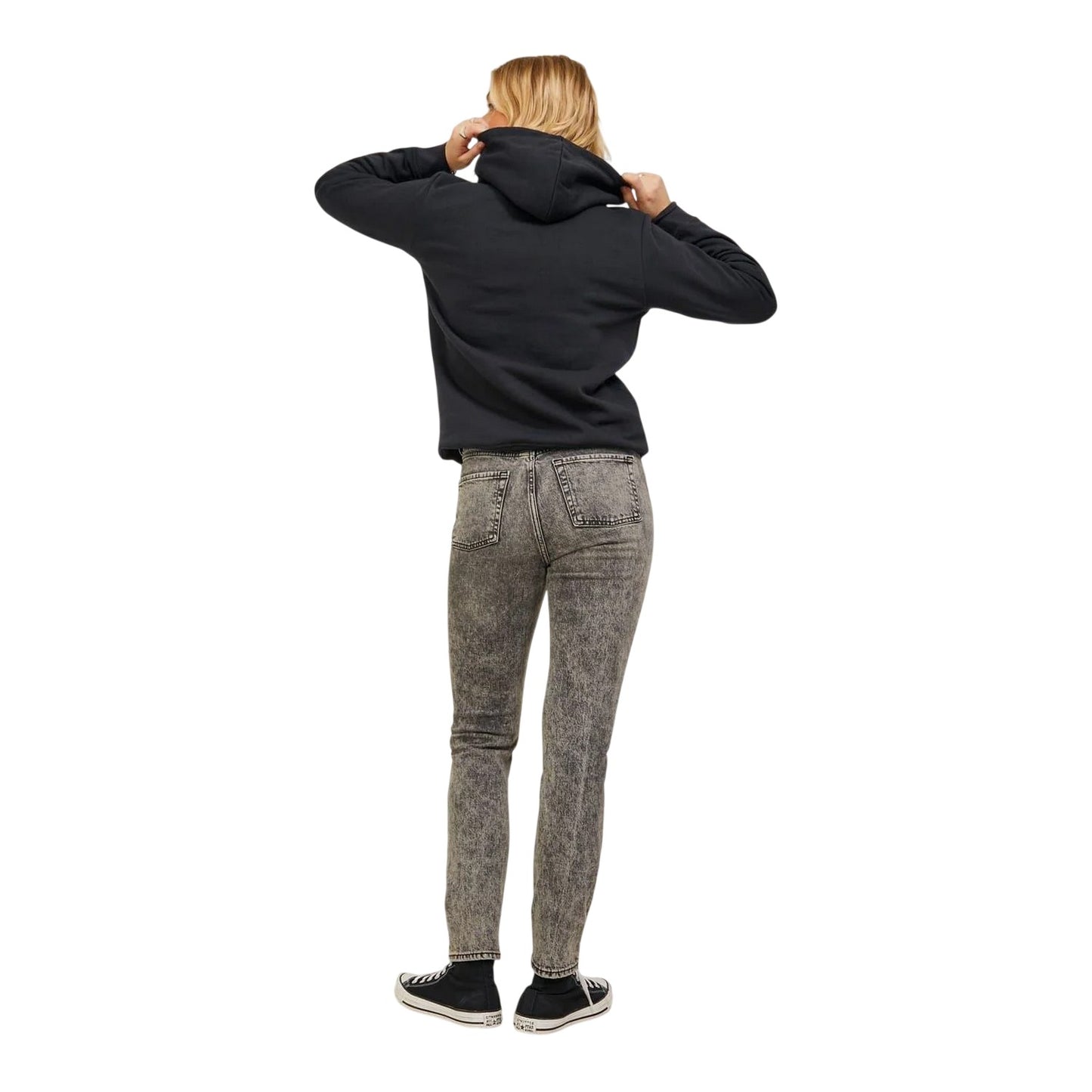 Black - Back - JJXX Womens-Ladies Hooded Regular Hoodie