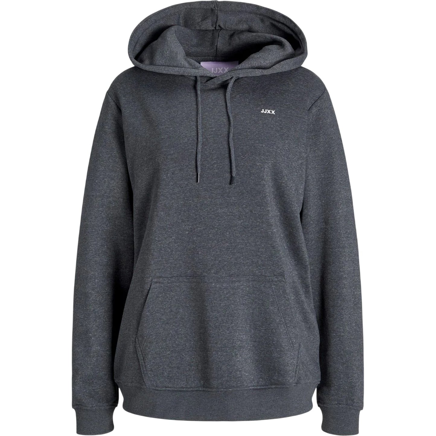 Dark Grey Melange - Front - JJXX Womens-Ladies Hooded Regular Hoodie