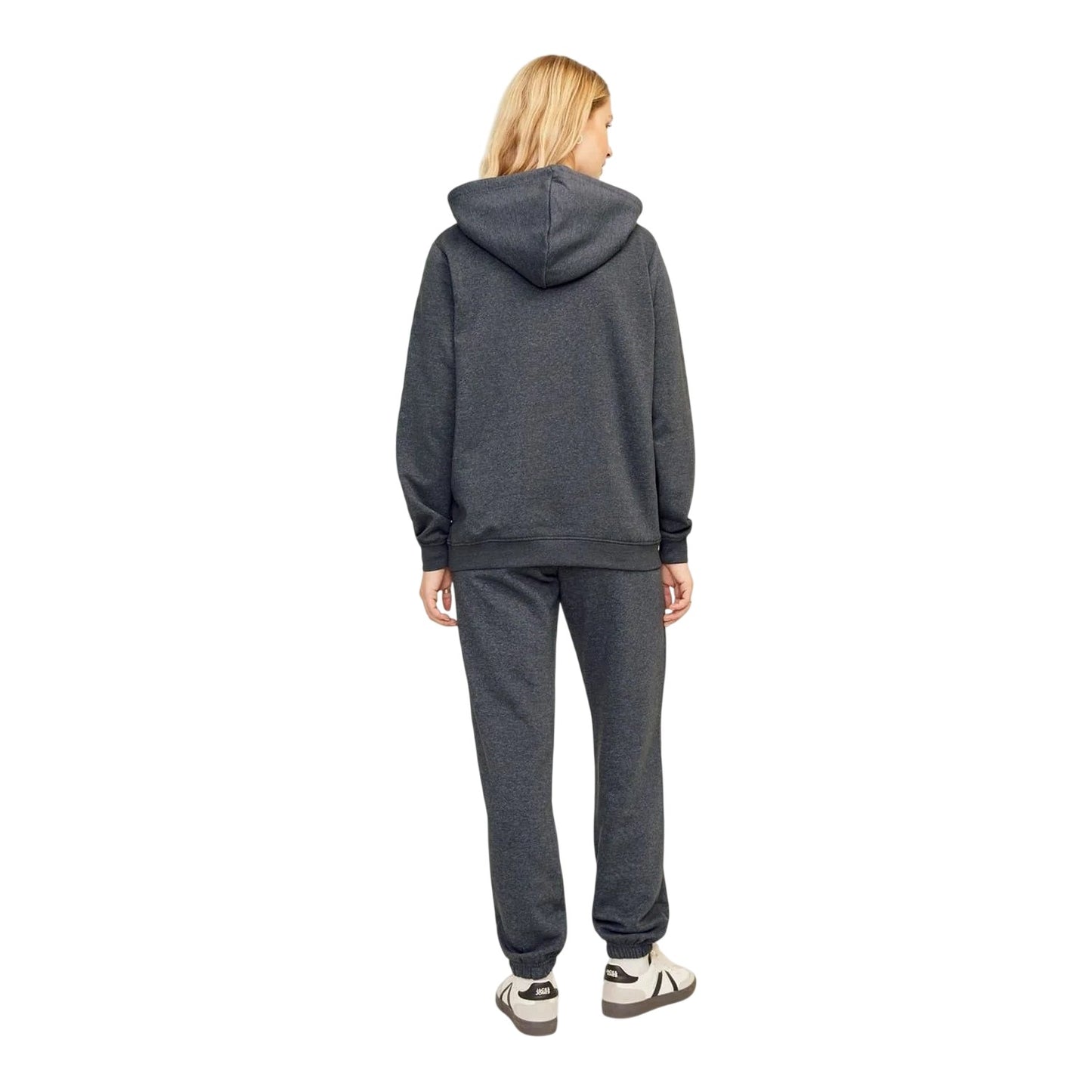 Dark Grey Melange - Back - JJXX Womens-Ladies Hooded Regular Hoodie